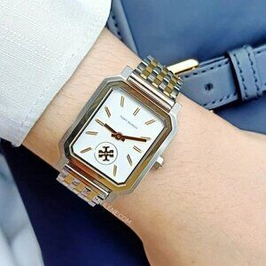 NWT Tory Burch Robinson Two Tone Stainless Steel Watch